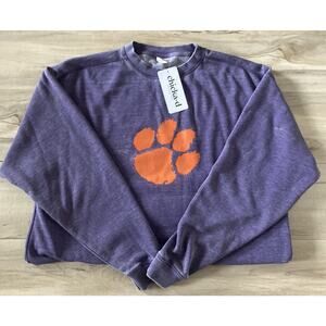 Chicka-dee NCAA Clemson Tiger Woman's Sweatshirt Purple/Orange Size XL NWT
